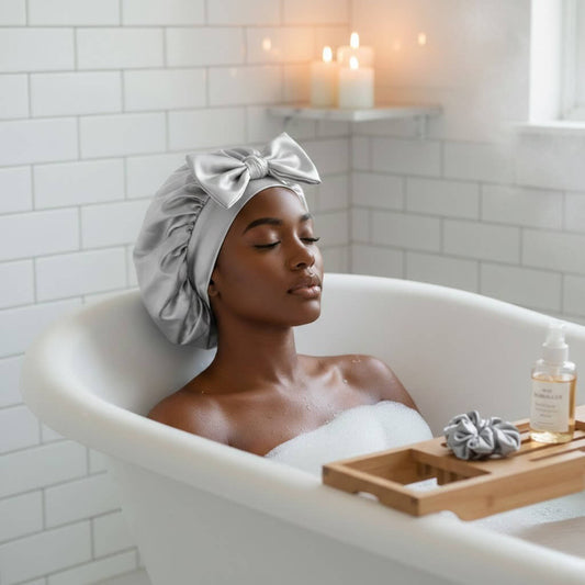 Bonnet de nuit gris satin lisse confort toute la nuit