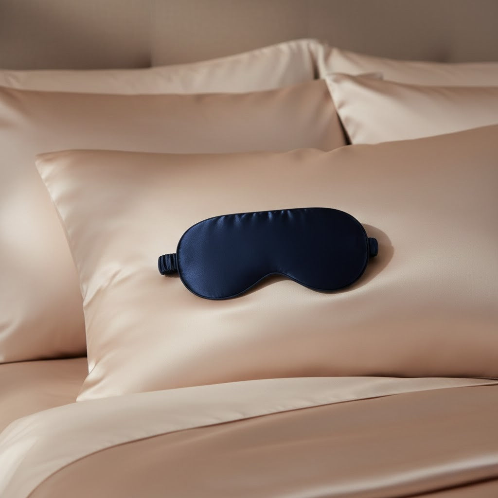 masque yeux en soie bleu pour passer de douce nuit.