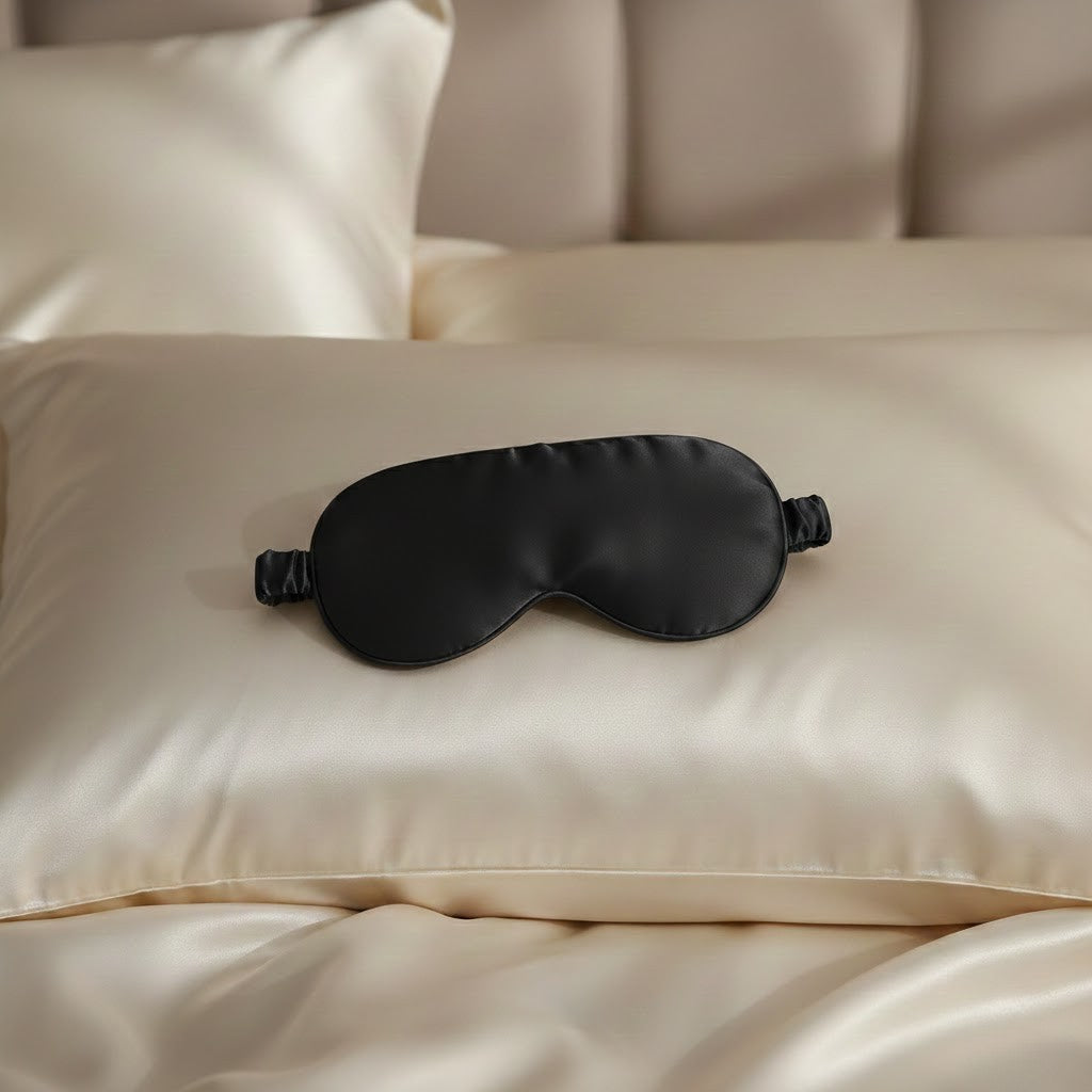 masque yeux en soie noir pour passer de douce nuit.