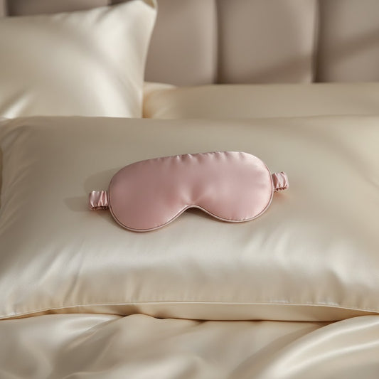 masque yeux en soie rose pour passer de douce nuit.