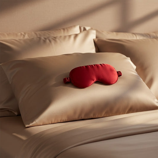 masque yeux en soie rouge pour passer de douce nuit.