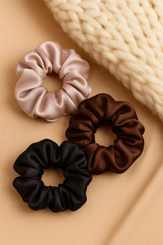 Pack de 3 chouchous aux ton chaud, accessoires cheveux doux et élégant